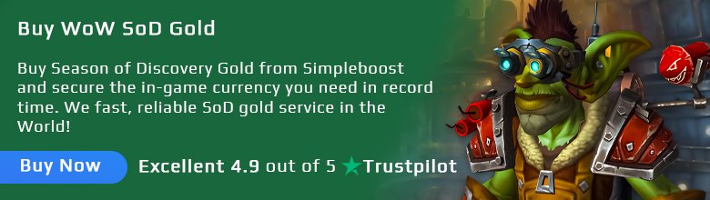 Buy Season of Discovery Gold from Simpleboost and secure the in-game currency you need in record time. Our fast, reliable SoD gold service eliminates tedious farming, letting you dive into World of Warcraft’s Season of Discovery unhindered by gold constraints. Whether you’re after rare mounts, high-end gear, or vital consumables, having enough gold spares you from daily grind sessions and allows you to enjoy the expansion’s new content to the fullest.